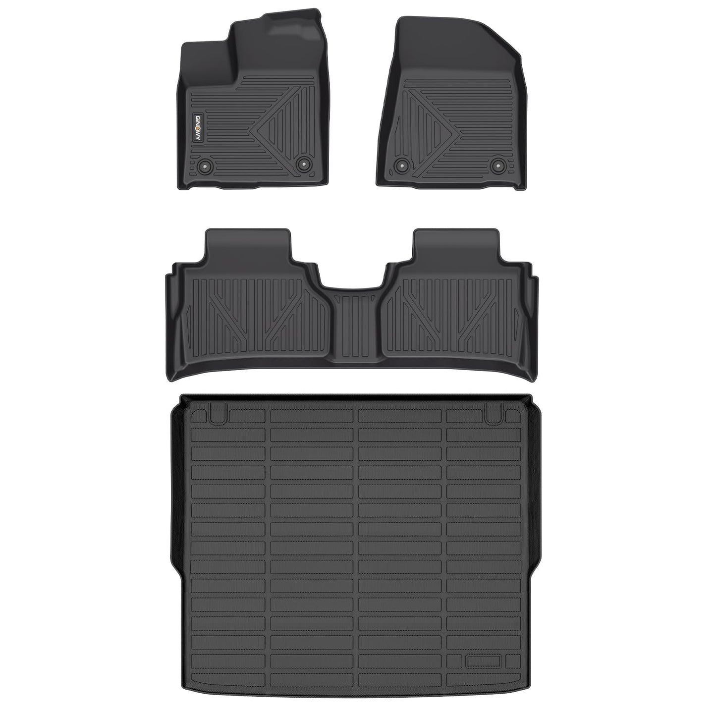 GINOWY-Floor Mats for Toyota 4Runner 1996-2002,1st+2nd Row,TPE All Weather Car Mats Custom Fit Rubber Floor Liners Car Accessories for Toyota 4Runner