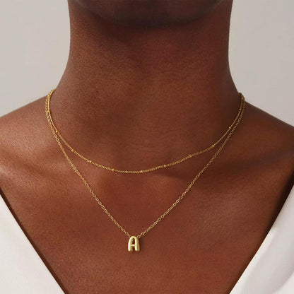 Thaivor Osterkorb-Füller – Initialen-Halsketten für Frauen, 14K vergoldete Bubble Letter Halskette, geschichtete zierliche süße Choker-Anhänger, Stapel-Schmuck, Mode-Accessoires, Teenager-Trendgeschenk