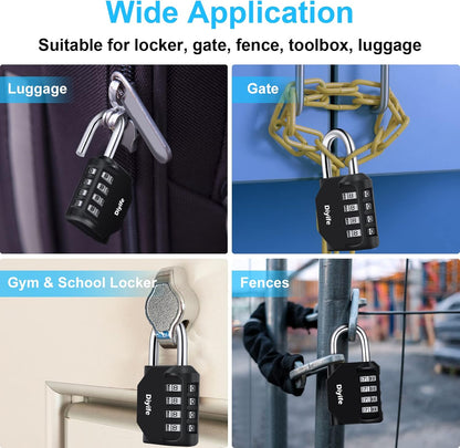 Combination Padlock, Diyife 4 Digit Locker Lock Weatherproof Lock Outdoor Combination Lock for School Gym Locker,Toolbox, Fence, Hasp, Cabinet(Black)