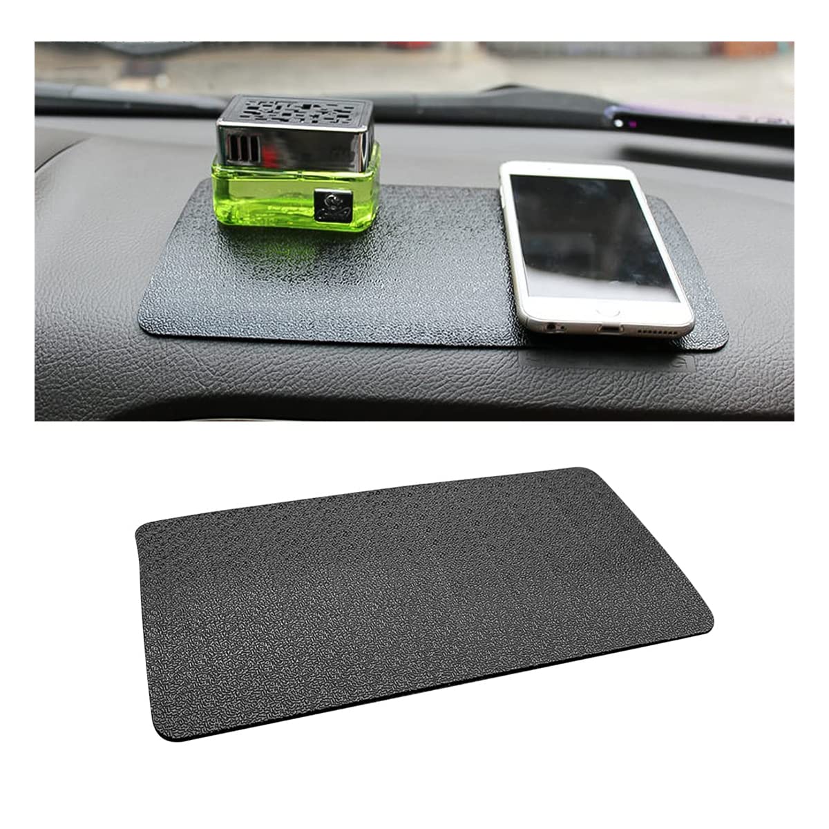Auto-Armaturenbrett-Anti-Rutsch-Gummipad, 27 x 15 cm Universal rutschfeste Auto-Magic-Armaturenbrett-Haftmatte für Handys, Sonnenbrillen, Schlüssel, elektronische Geräte und mehr (Schwarz/Gitter)