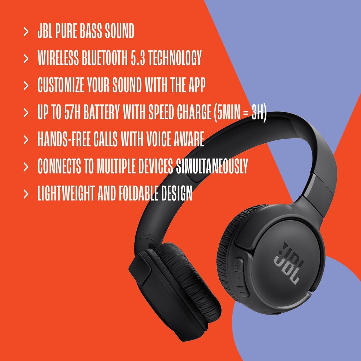 JBL Tune 520BT Wireless Headphones: Pure Bass Sound on a Budget