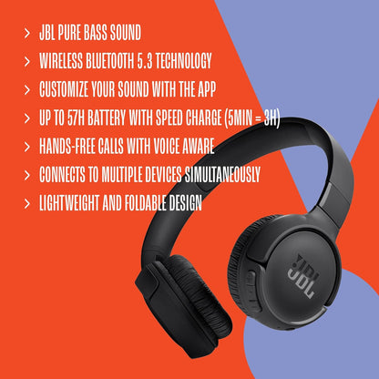 JBL Tune 520BT Wireless Headphones: Pure Bass Sound on a Budget