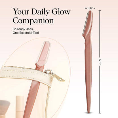 Kitsch Dermaplaning-Rasierer für Damen & Herren – Gesichtsrasierer, Augenbrauenrasierer & Gesichtshaarentferner – Peeling-Gesichtsrasierer & Hautpflege-Tool für glattere Haut – Terracotta, 12 Stück