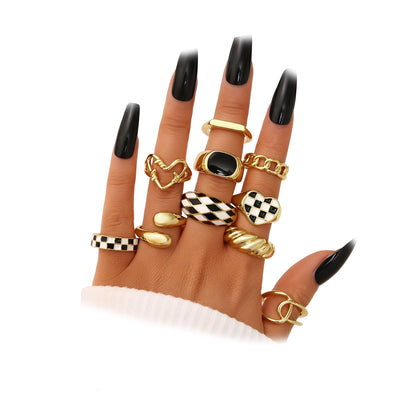 YEEZII Chunky Gold Rings for Women Non Tarnish, 18K Gold Plated Stackable Thumb Ring, Statement Women Rings Set