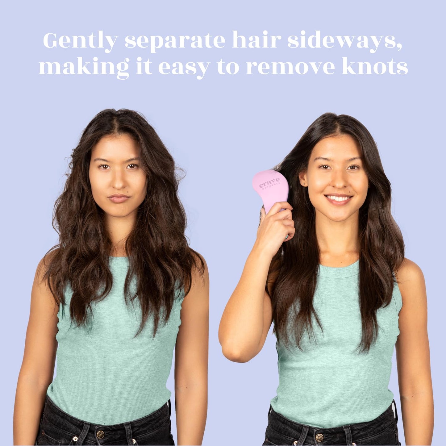 Crave Naturals Glide Thru Entwirrbürste für Erwachsene und Kinder. Entwirrbürste für natürliches, lockiges, glattes, nasses oder trockenes Haar. Haarbürsten für Frauen. Stylingbürste (Blau)