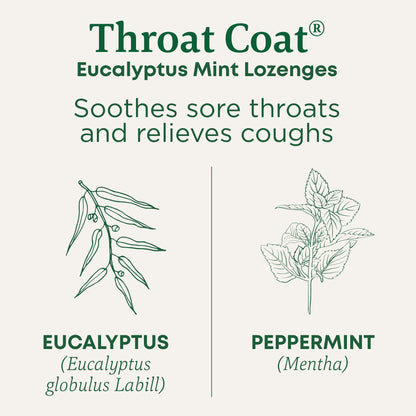 Traditional Medicinals Organic, Throat Coat Lozenges, Lemon Ginger Echinacea - Herbal Cough Drops, Helps Soothe Sore Throat - Non-GMO, Stimulant-Free - 16 Count (Pack of 12)