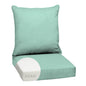 Arden Outdoor Foam Deep Seat Cushions Set, 24x24, Premium High-Density Foam, Never Flattens, Weather-Proof for Patio Chair Sofa Couch, Blue Shibori Stripe