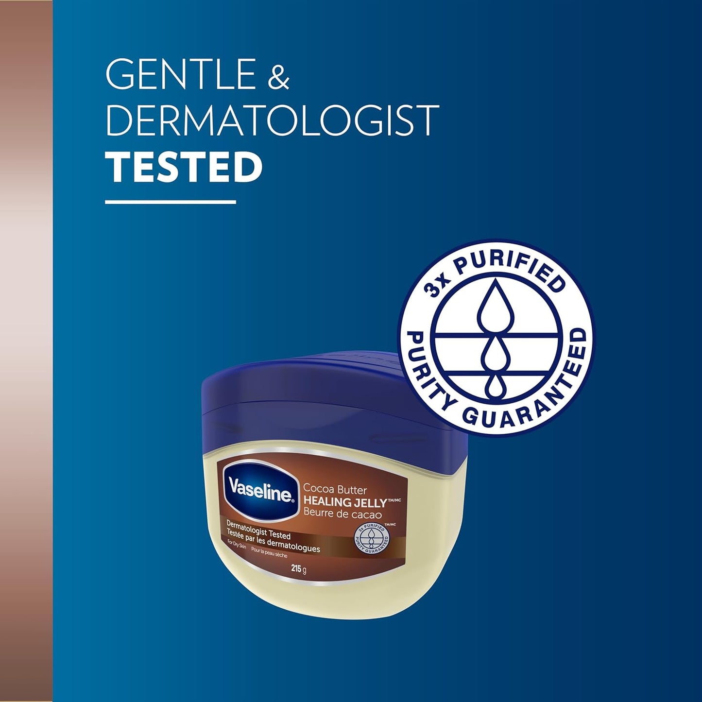 Vaseline Healing Jelly für trockene Haut Kakao Butter mit dreifach gereinigter Vaseline 215 g