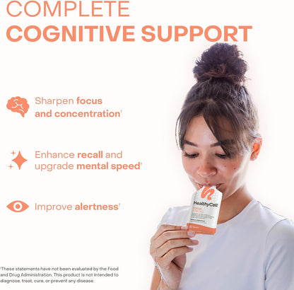 Healthycell REM Sleep Aid Supplement + Focus & Recall Brain Supplement for Memory & Focus Bundle