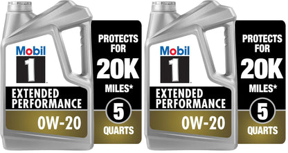 Mobil 1 Advanced Fuel Economy Full Synthetic Motor Oil 0W-20, 5 Quart