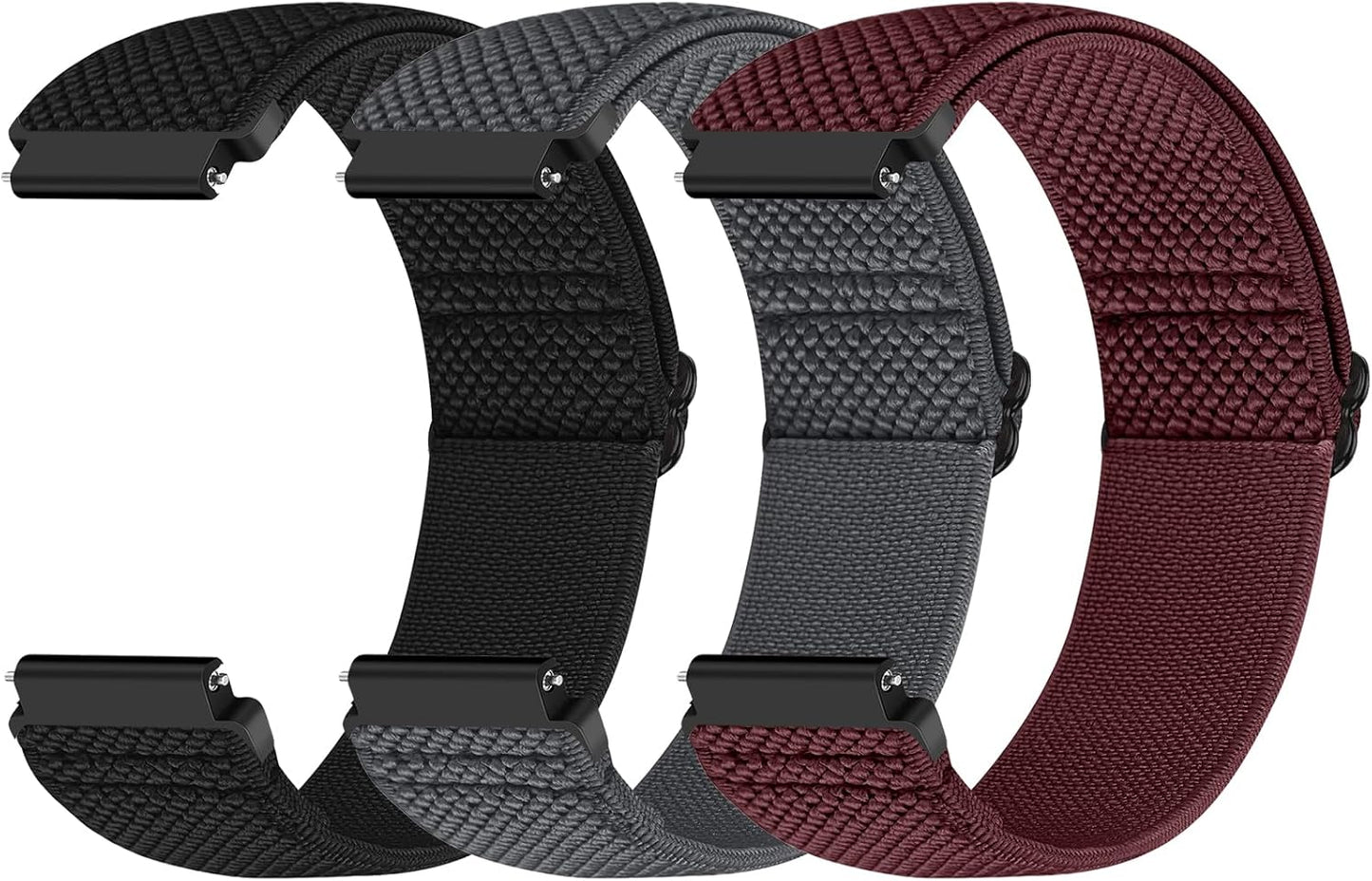 22mmBlack+grey+wine Red