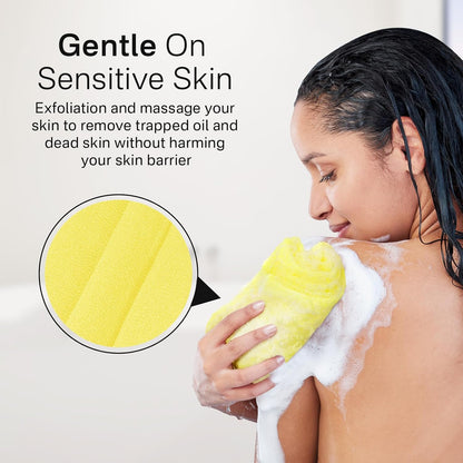 Yiclick Peeling-Waschlappen, Peeling-Körperbürste, Rückenbürste für Dusche und Bad, afrikanischer Netzschwamm Luffa-Körperpeeling, Peeling-Tuchbürstenhandschuhe für Frauen (Grau)