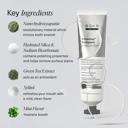 Boka Fluoridfreie Zahnpasta, Nano-Hydroxyapatit-Zahnpasta, geeignet für empfindliche Zähne – für Erwachsene, Kinder Mundpflege – Ela Mint Geschmack, 113 g (4 Fl Oz) 1 Stk