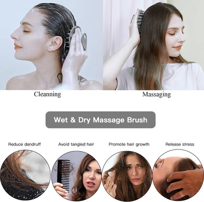 INNERNEED Duschbürste aus weichem Silikon in Lebensmittelqualität, Hand-Körperbürste zur Hautreinigung, sanftes Peeling, gute Schaumbildung (Schwarz)
