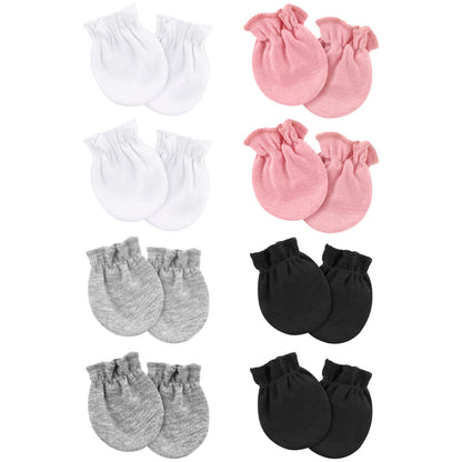 BQUBO Baby Fäustlinge Kratzschutz Handschuhe aus Baumwolle mit elastischem Bündchen Hypoallergen für Neugeborene und Babys von 0-6 Monaten Jungen und Mädchen