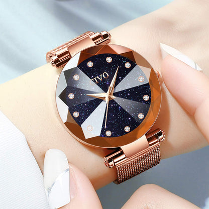 CIVO Damenarmbanduhr, wasserdichte analoge Quarzdameuhr für Damen, Roségold-Mesh-Armband, elegant, luxuriös, Designer-Damenuhr mit Diamant-Zifferblatt