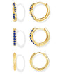 Inerney 14K Gold Plated Huggie Hoop Earrings for Women, Small Sterling Silver Earring Set Hypoallergenic Cartilage Helix Stacks, Mini Dainty Cute Trendy Birthstone Jewelry Gift for Multiple Piercings