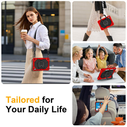 Case for iPad A16 11th Generation 11 Inch 2025, Auorld for iPad 10th Generation 10.9 inch 2022 case with Screen Protector, 360 Degree Rotating Stand Shoulder Strap Pencil Holder, Navy Pink