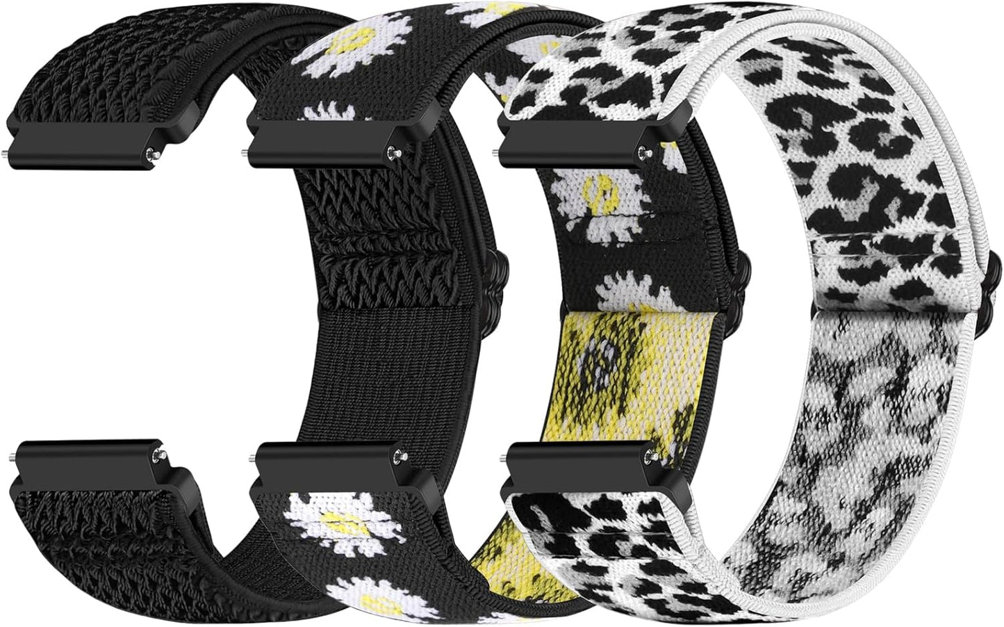 22mmRipple Black+sunflower+white Leopard Print