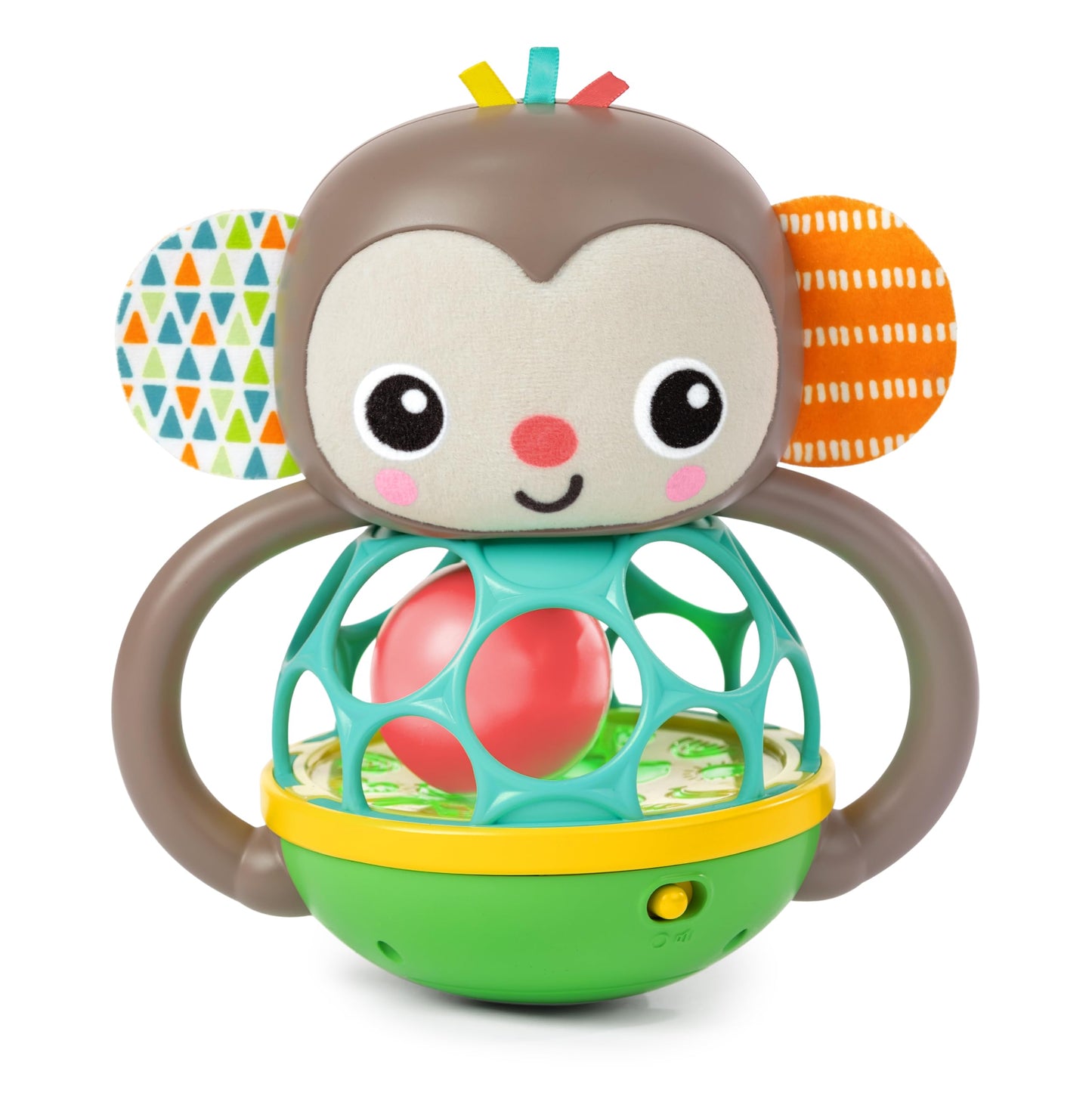 Bright Starts Oball Easy Grasp Classic Ball BPA-Free Infant Toy in Red, Yellow, Green, Blue, Age Newborn and up, 4 Inches