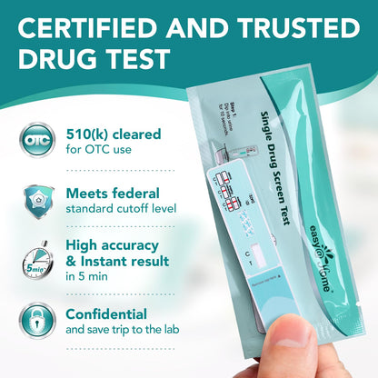 Easy@Home Marihuana Urin-Drogentest-Kit [15er-Pack] - THC-Tests für den Heimgebrauch - Testkits zum Nachweis von Marihuana mit 50 ng/ml Cutoff-Grenzwert #EDTH-114