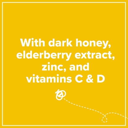 Zarbee's Honey Cough Syrup + Immune for Adults & Children 12+, Cough Syrup with Dark Honey, Real Elderberry, Vitamin C, D & Zinc for Immune Support*, Drug-& Alcohol-Free, Berry, 8 fl. oz (Pack of 2)