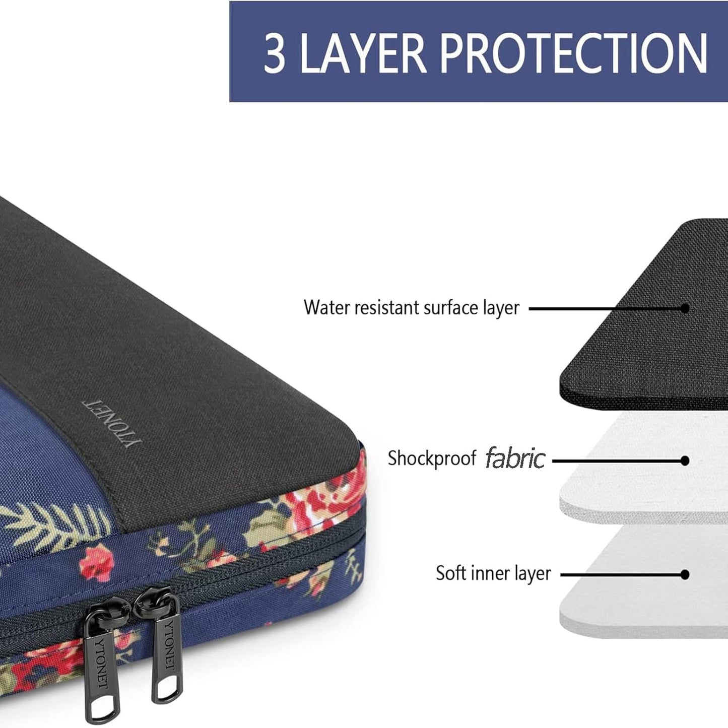 Funda para portátil Ytonet, bolsa para portátil TSA de 15.6 pulgadas, funda para portátil resistente al agua, bolsa de transporte para ordenador compatible con portátiles Lenovo, HP, Dell, Asus, regalos para hombres y mujeres, gris
