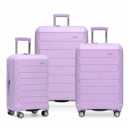 Traveler's Choice Pagosa Hardshell Expandable Luggage with Spinner Wheels, Slate Blue, 3-Piece Set (22/27/30)