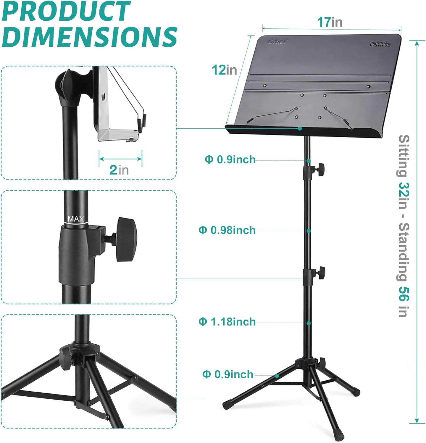 Vekkia Portable Sheet Music Stand: A Game-Changer for Musicians