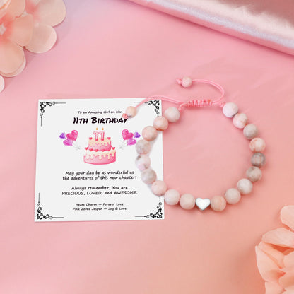 Sereney 5 Jahre altes Mädchen Geburtstagsgeschenkideen, verstellbares rosa-weißes Perlenarmband als Fünf-Jahres-5-Jahre-altes 5. Geburtstagsgeschenk für Teenager-Mädchen, Tochter, Nichte, Enkelin