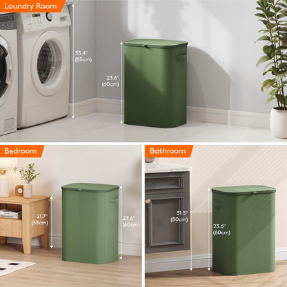 Lifewit 105L Large Laundry Basket with Lid, Laundry Hamper with Plastic Handles and Removable Bag, Foldable Tall Dirty Clothes Hampers for Laundry for Laundry Room, Bedroom, Bathroom, Dorm, Beige