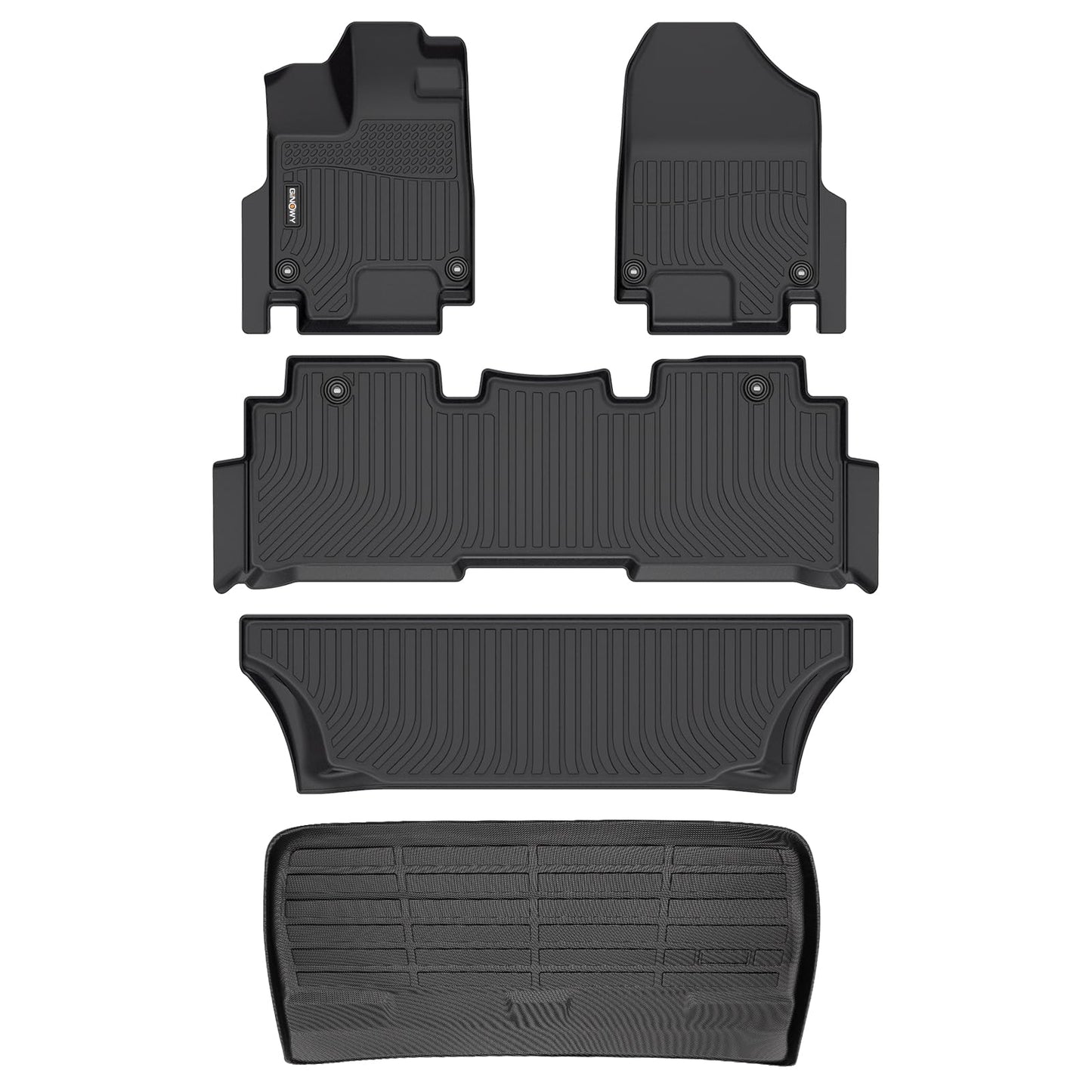 GINOWY-Floor Mats for Toyota 4Runner 1996-2002,1st+2nd Row,TPE All Weather Car Mats Custom Fit Rubber Floor Liners Car Accessories for Toyota 4Runner