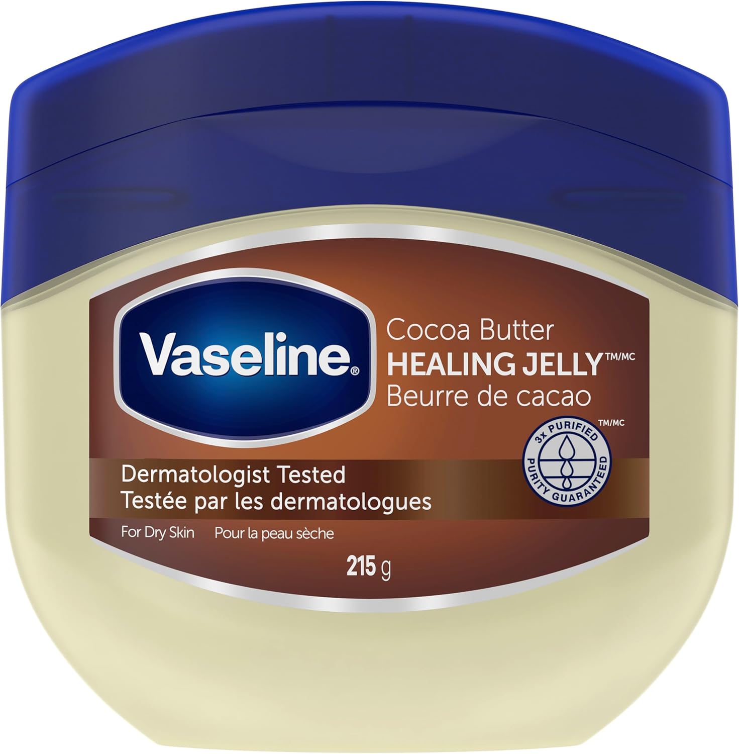 Vaseline Healing Jelly for dry skin Cocoa Butter made with triple purified petroleum jelly 215 g
