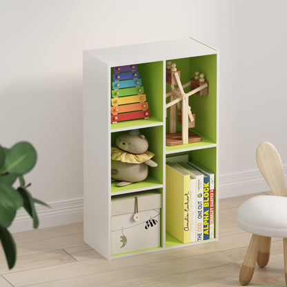Furinno TOMI TV Stand, 5-Cube Entertainment Center with Open Shelf, Reversible TV Console, for Living Room, Bedroom, Home Office, Green