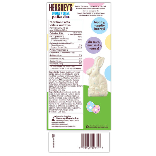 Hershey's Cookies 'n' Creme Polka Dot Solid Chocolate Bunny 120g