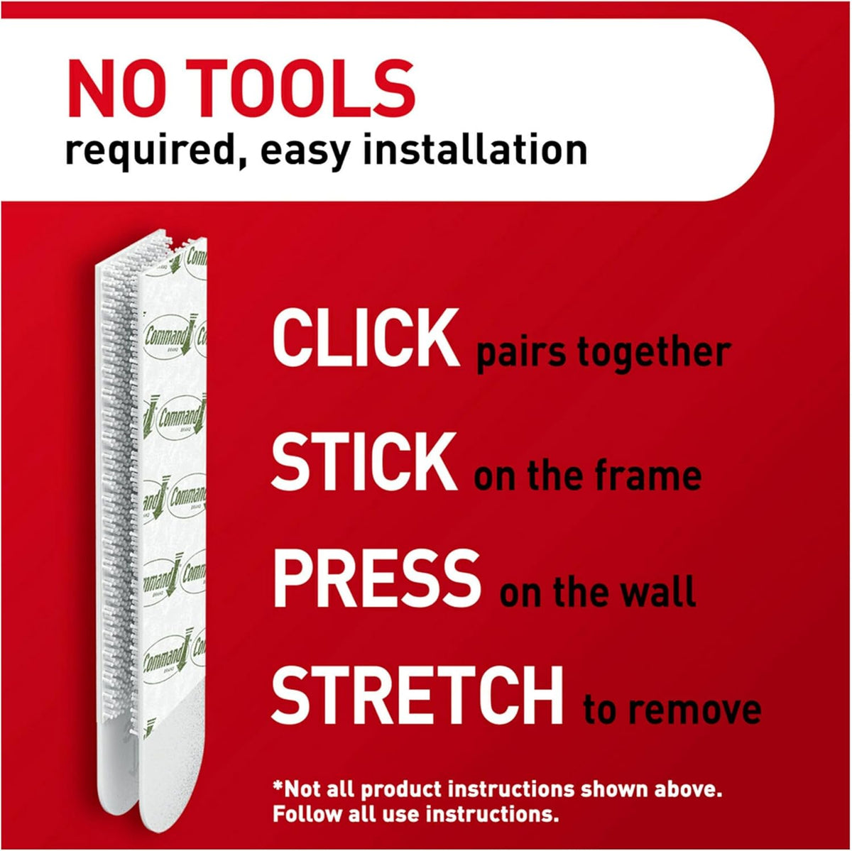 Command Large Picture Hanging Strips, Damage Free Hanging Picture Hangers, Wall Adhesives for Wall Decor, 12 White Adhesive Pairs (24 Command Strips)