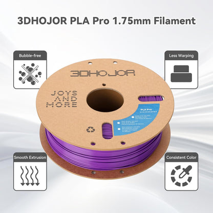 3DHoJor PLA+ Filament 1.75mm, 3D-Drucker-Filament PLA Plus, Kartonspule 3D-Druck-Filament, Maßgenauigkeit +/- 0.03 mm, Lila, 1kg