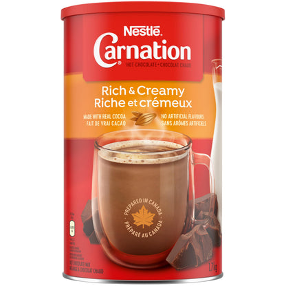 CARNATION Nestle Rich and Creamy Hot Chocolate, 1.7kg/3.7lbs, Canister, Imported from Canada)