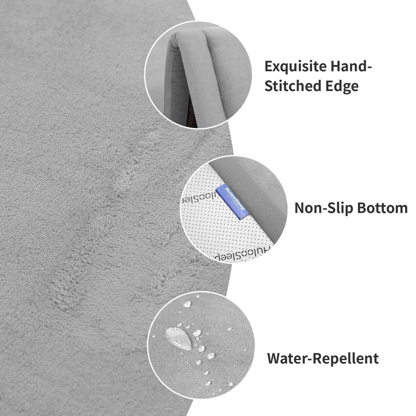 Huloo Sleep Ultra Soft Baby Spielmatte für den Boden, 3,3 cm dicke Elasti-Foam 127x127 cm Laufgittermatte für Kleinkinder, rutschfeste Rückseite, sicher zum Krabbeln und für die Bauchlage, Tatami-Stil (Dunkelgrau)