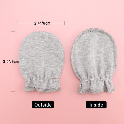 BQUBO Baby Fäustlinge Kratzschutz Handschuhe aus Baumwolle mit elastischem Bündchen Hypoallergen für Neugeborene und Babys von 0-6 Monaten Jungen und Mädchen