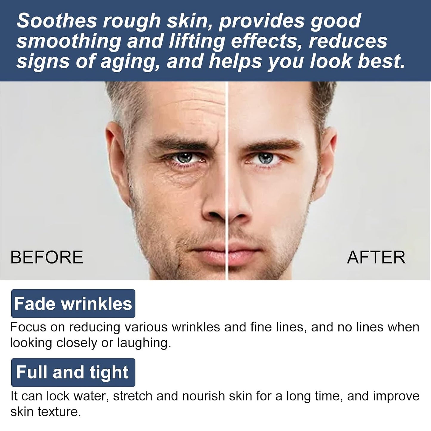 AMALIA Men's Face Cream, Anti-Aging Moisturizer for Wrinkles, Dark Spots and Eye Bags, 1.7 fl oz