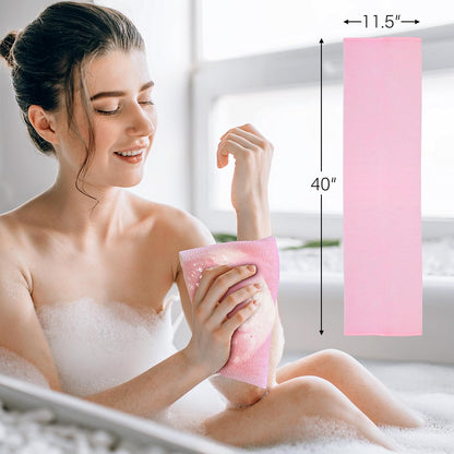 Yiclick Peeling-Waschlappen, Peeling-Körperbürste, Rückenbürste für Dusche und Bad, afrikanischer Netzschwamm Luffa-Körperpeeling, Peeling-Tuchbürstenhandschuhe für Frauen (Grau)