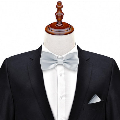 Verstellbare Herren-Fliege, einfarbig, doppelt gefaltet, vorgebunden für Dinner, Hochzeiten, Partys, Business, Bälle