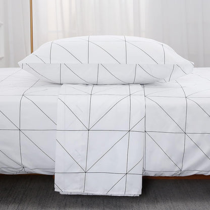 Bed Sheet Set 3 Pieces - Twin Size - Soft Durable Microfiber Bedding Sheet Set