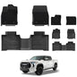 3W Floor Mats for Toyota Tacoma 2024 2025 2026 Double Cab Auto Tran(Not Fit Hybrid & XtraCab), TPE All Weather Custom Fit Floor Liner for Tacoma TRD/SR/SR5/limited Car Liners.