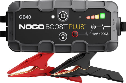 NOCO Boost GB40: 1000A UltraSafe Jump Starter – 12V Lithium Battery Booster Pack, Portable Jump Box, Power Bank & Jumper Cables - for 6.0L Gas and 3.0L Diesel Engines | Spark-Proof + Reverse Polarity Protection - Power Bank - 100-Lumen LED Flashlight - Fo