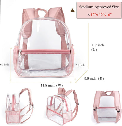 Mini Transparenter Rucksack 12x12x6 Stadion Zugelassener Plastik-Rucksack