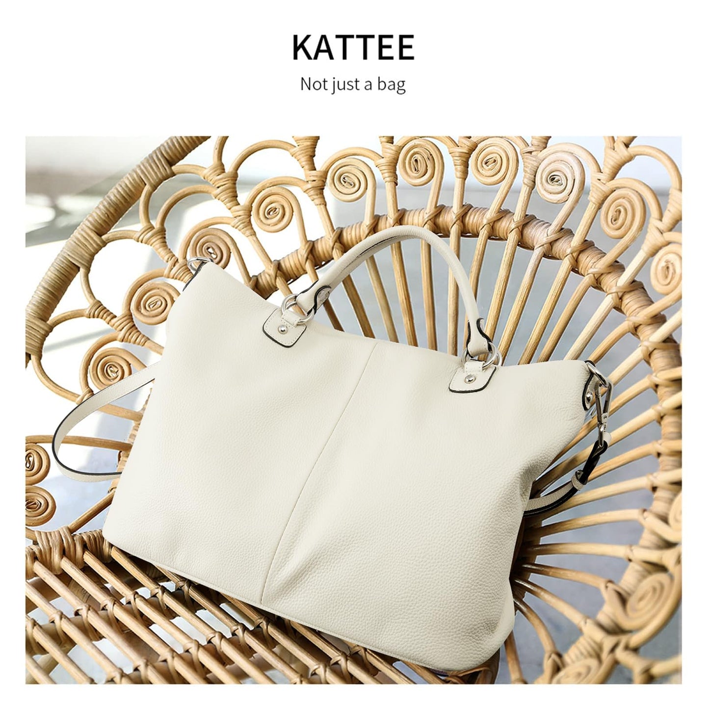 Kattee Damen Weiche Echtleder Tragetasche Schultertasche Handtasche