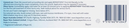 Bepanthen First Aid Cream for Effective for the Treatment and Prevention of Infection in Minor Cuts, Wounds, Abrasions, Insect Bites And Minor Burns, 100 g