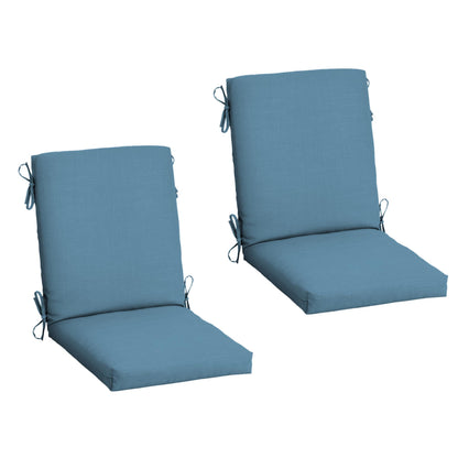 Arden 2-Pack Outdoor Patio Dining Chair Cushion, 20x44, Rain-Proof Seat Pad, Fade-Resistant Outdoor Cushion Black Cabana Stripe
